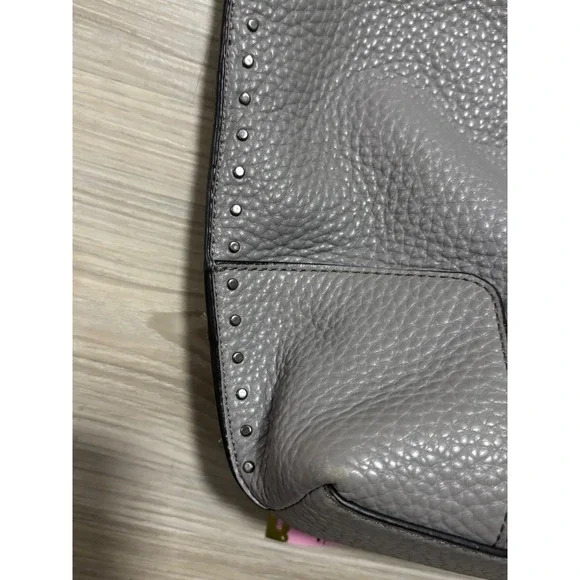 Rebecca‎ Minkoff Studded Leather Tote Bag Grey Shoulder Bag